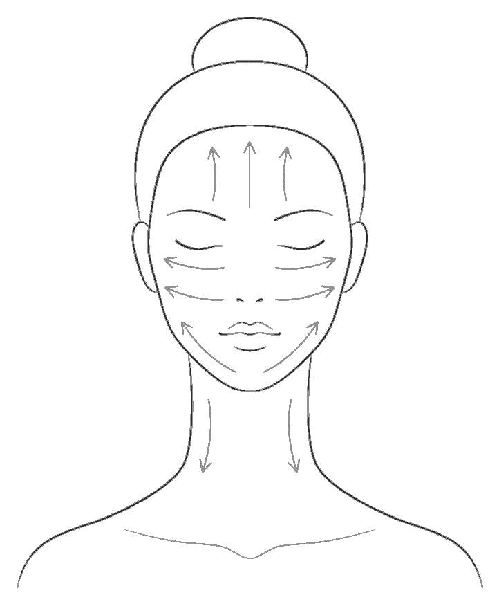 HEAT face drawing — stroke directions from the packaging
